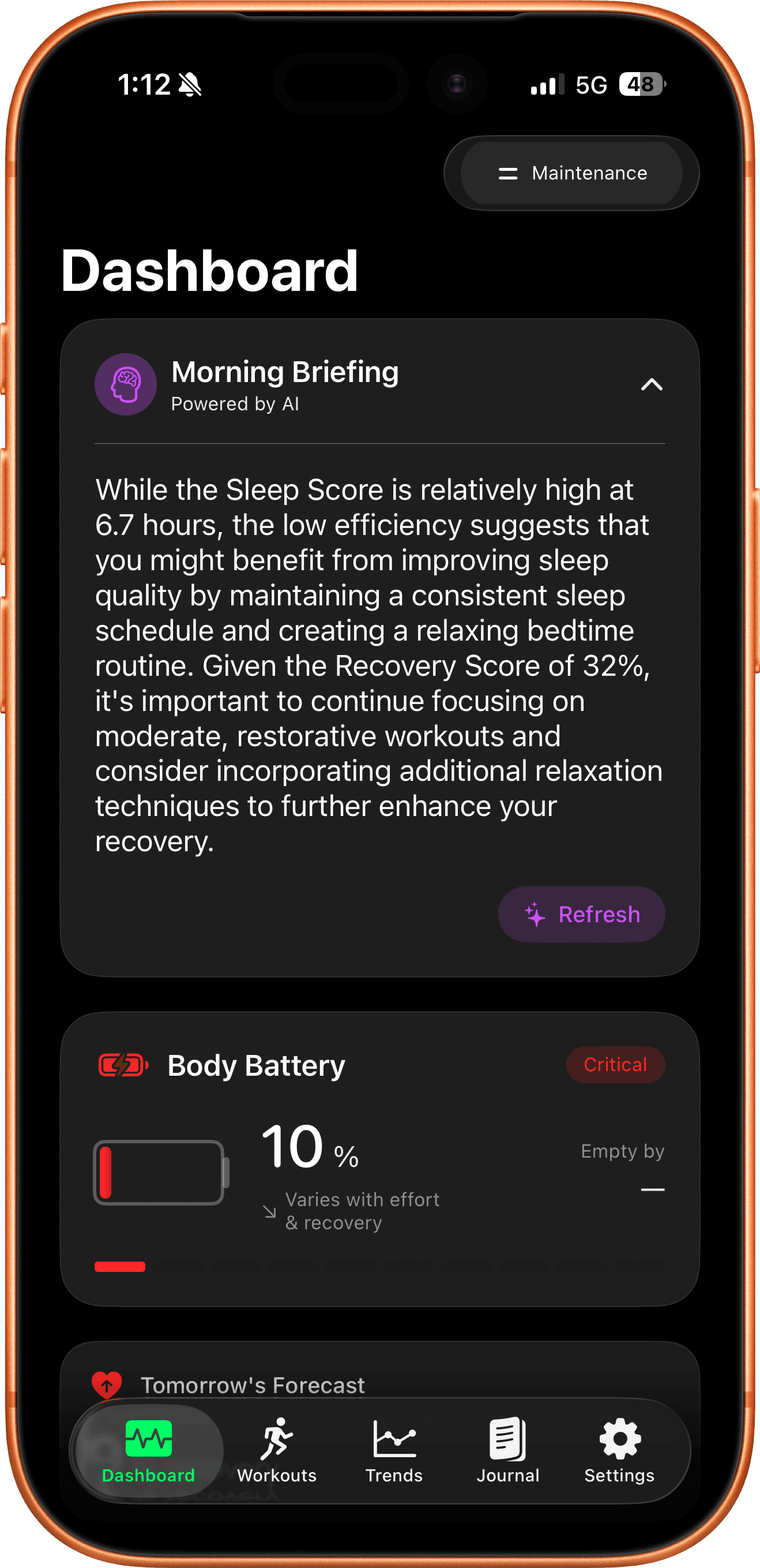 Body Battery Energy Decay